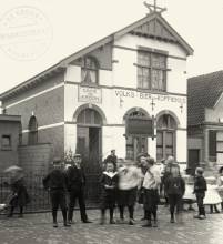 Wormerveer Marktstraat Café De Kroon rond 1900 voorbeeld wand